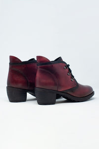 Thumbnail for Q2 - Lace Up Boot in Maroon - 1 COLOR -