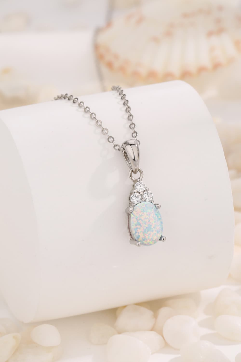 Find Your Center Opal Pendant Necklace - T - 2 COLORS -