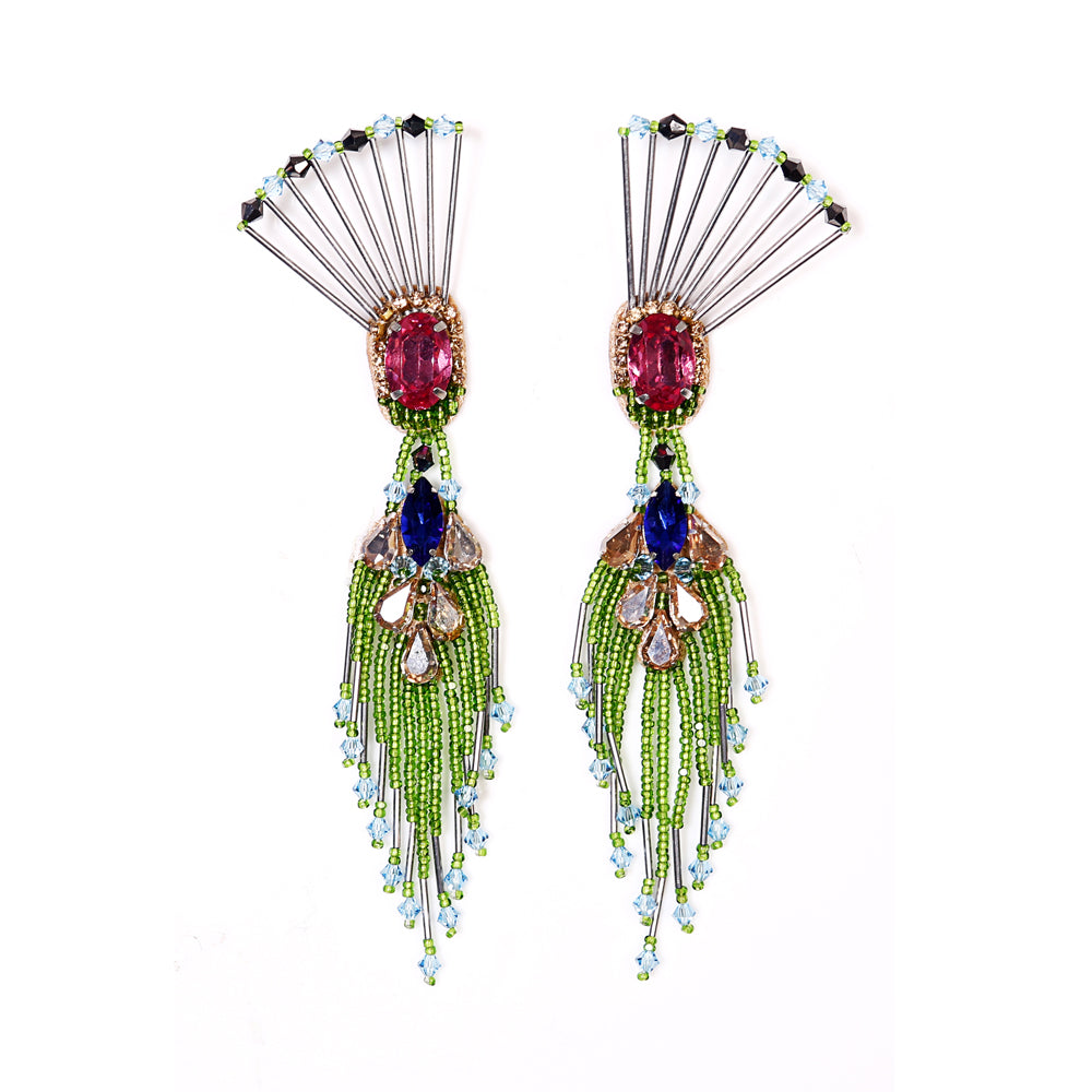 BEGADA - The Dancing Peacock Earrings -