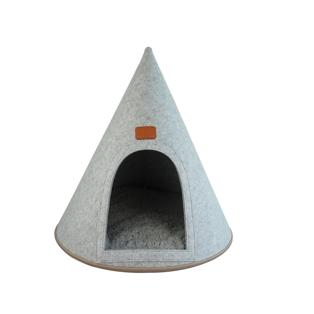 My Secret Cone Cave Easy Assembly Premium Felt Modern Cat Dog Small Animal Pet House Bed Condo - 2 COLORS -