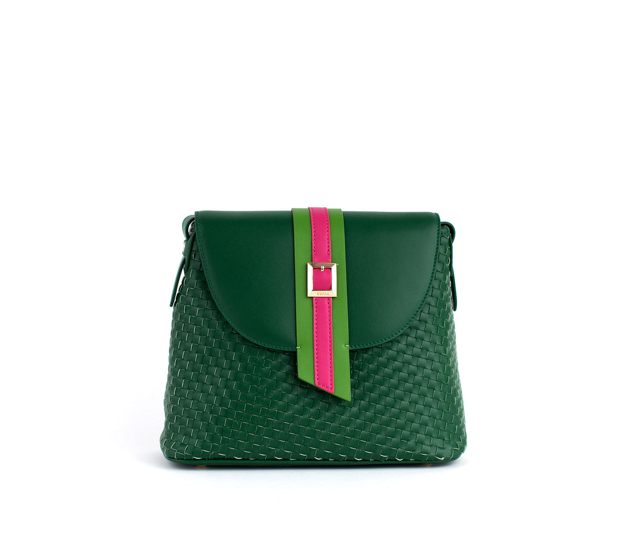 GUNAS NEW YORK - Kate - Green Vegan Basket Weave Bag - 1 COLOR -