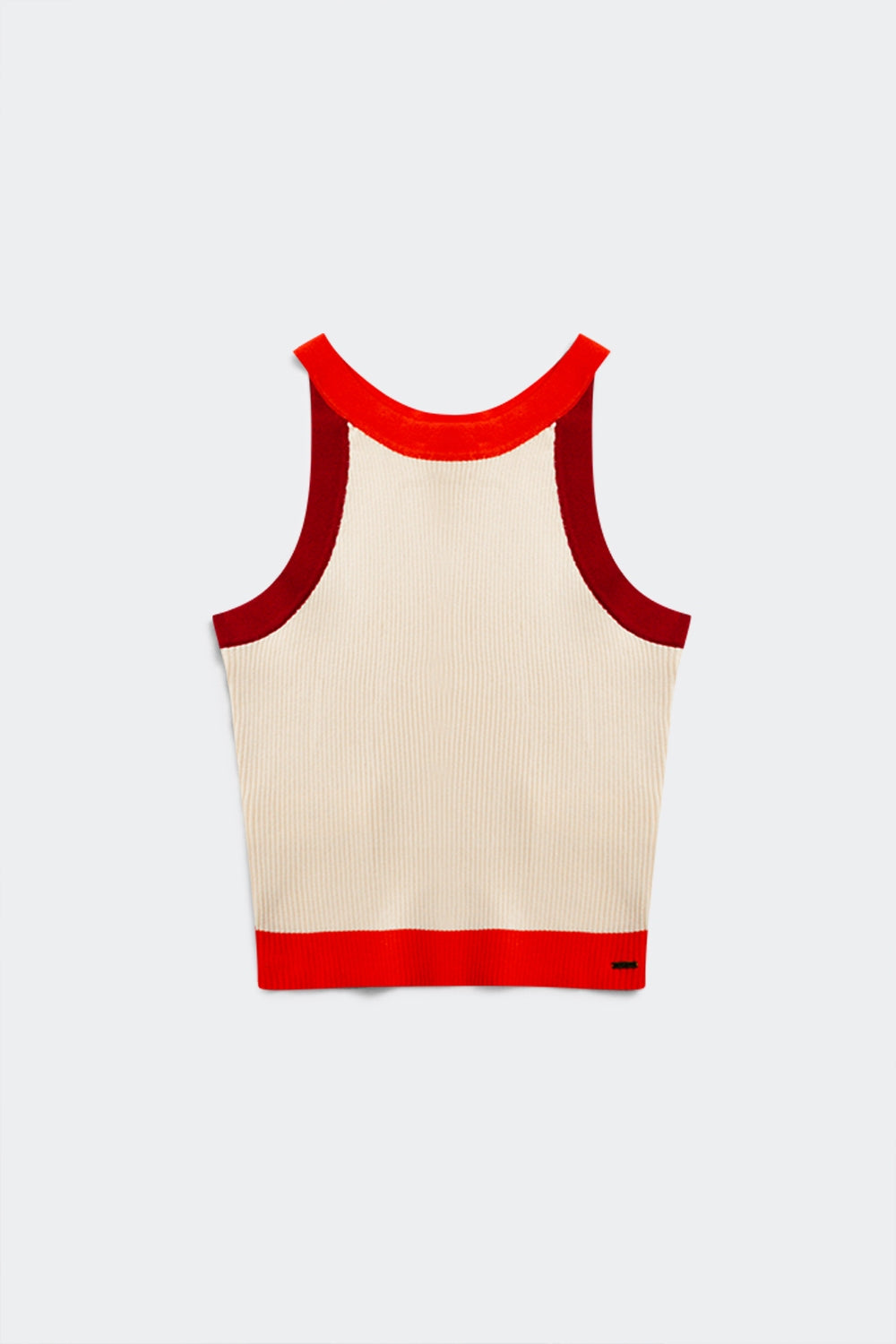 Q2 - Ribbed Cropped Vest Top in Red - 1 COLOR -