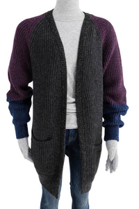 Thumbnail for Cabin Measures - Heavy Knit Alpaca Wool Sweater Coat in Amethyst -