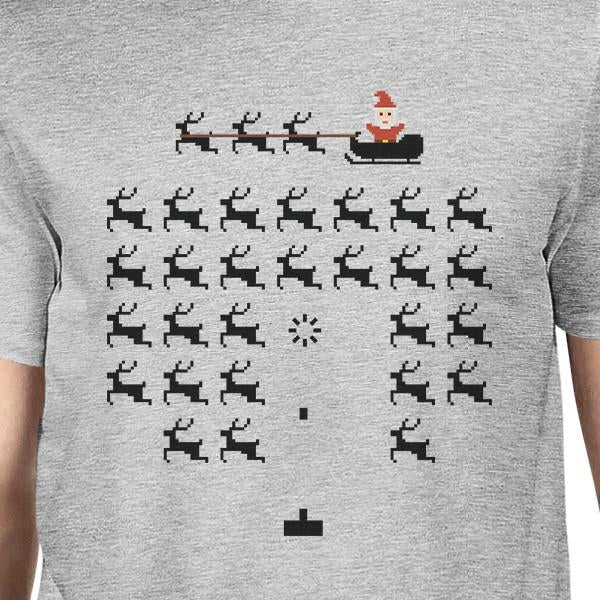 Centipede Game like Santa and Rudolph Mens Grey Shirt - 1 COLOR