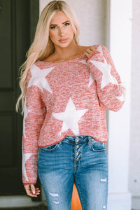 Thumbnail for Threaded Pear - Katharine Star Spangled Casual Knit Sweater - 1 COLOR -