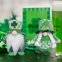 Thumbnail for Set of 2 Home and Kitchen Handmade Plush Saint Patrick's Day Gnomes - 7.87