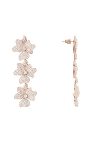 Thumbnail for LATELITA - Jasmine Flower Triple Drop Earrings Rosegold -