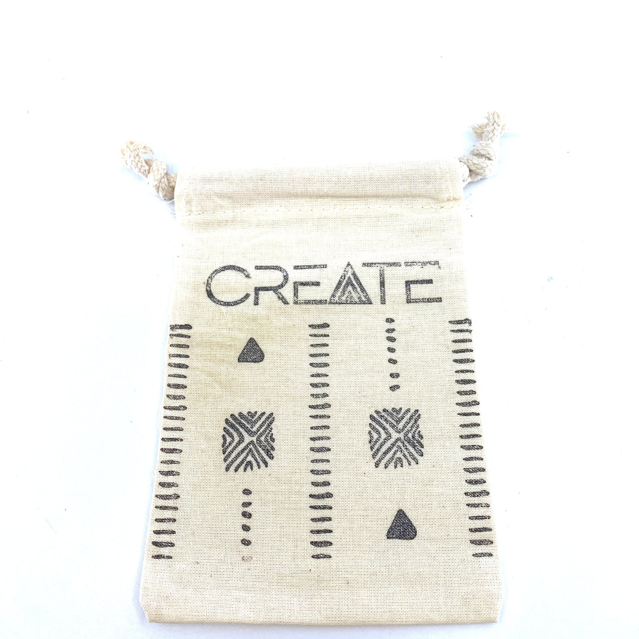 Sunsum - Hand Stamped, Create, Cotton Drawstring Pouches 4" X 6" - 1 COLOR -