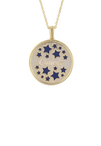 Thumbnail for Zodiac Lapis Lazuli Gemstone Star Constellation Pendant Necklace Gold Cancer -