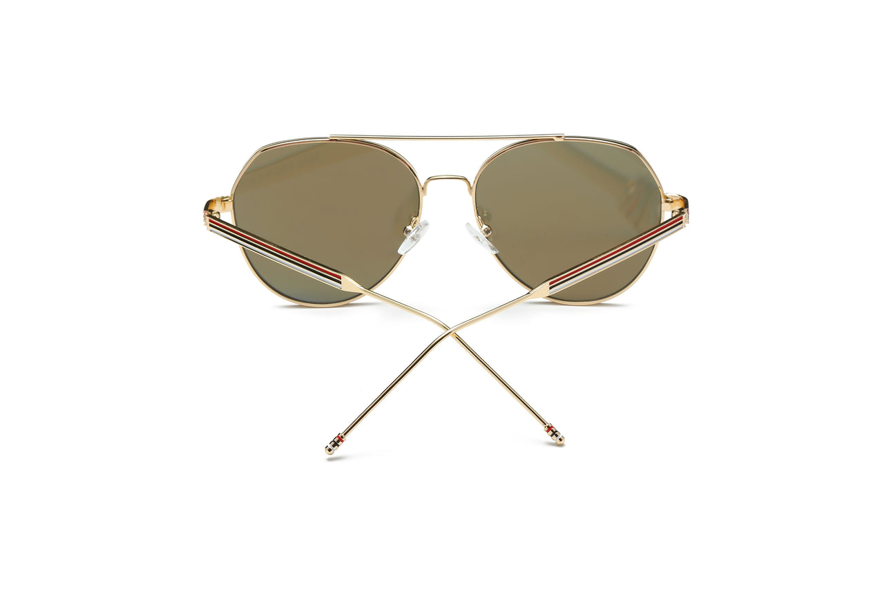 Erie | S2006 - Modern Teardrop Aviator Flat Mirrored Flat Lens Sunglasses - 4 COLORS -