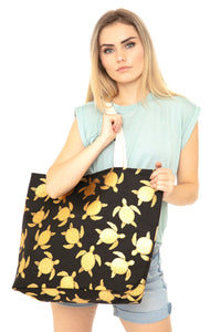 Thumbnail for Riah Fashion - Gold Foil Turtle Tote Bag - 8 COLORS -