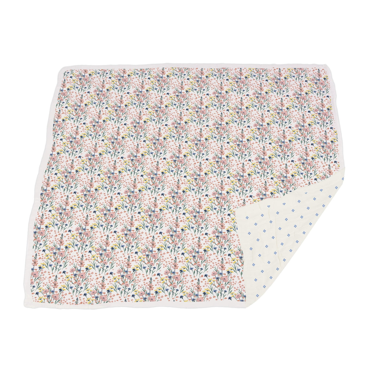 Wildflowers and Periwinkle Diamond Polka Dot Bamboo Newcastle Blanket -