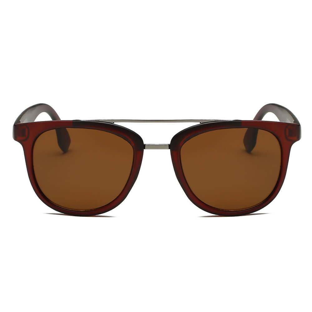 Benton | S1064 - Classic Round Brow-Bar Fashion Sunglasses - 4 COLORS -