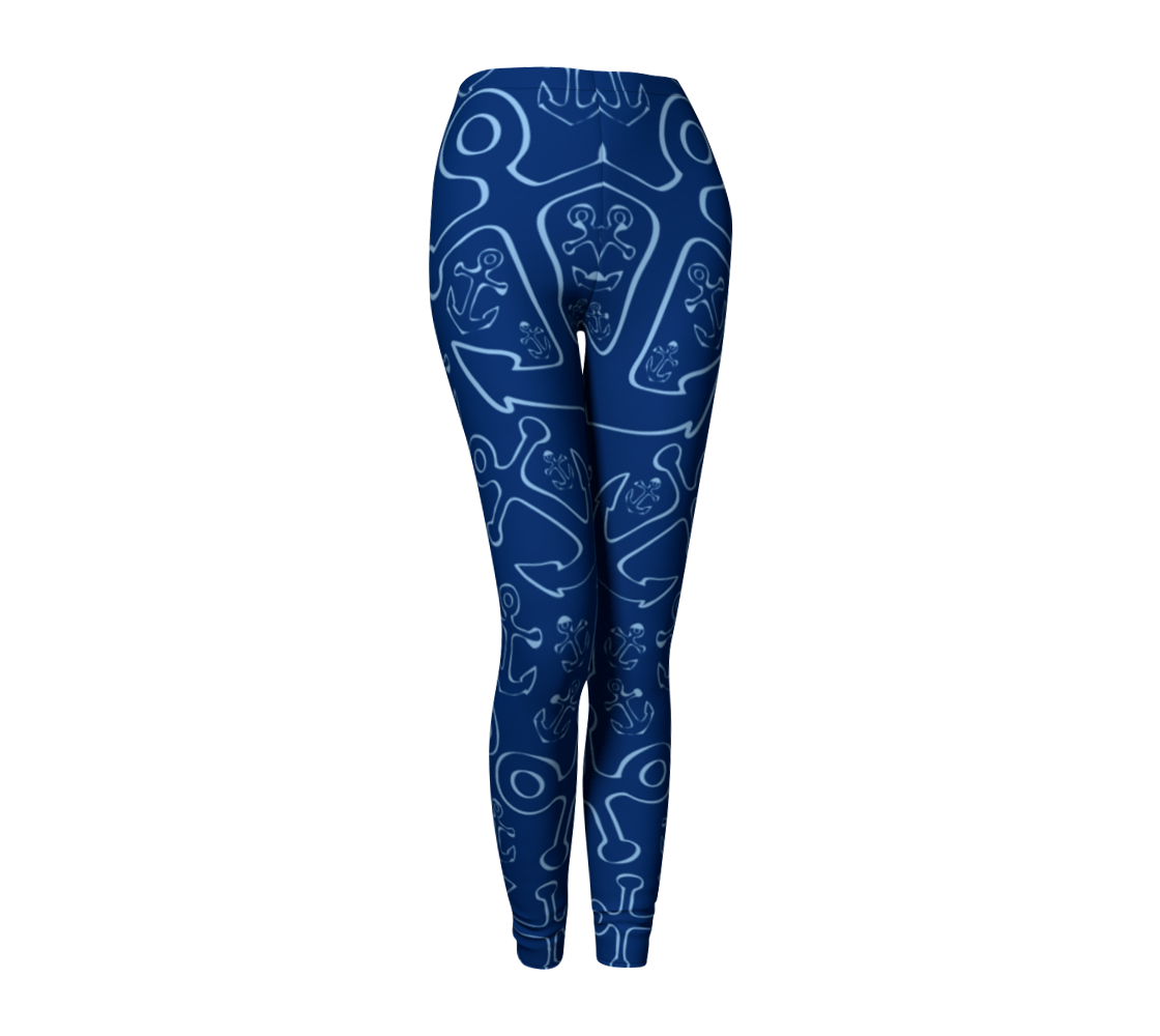 Summer Ties - Anchor Dream Leggings - Navy - 1 COLOR -