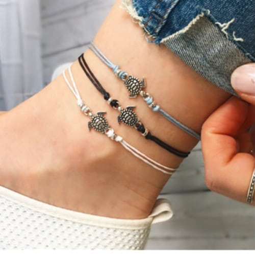 Bohemian Turtle Anklet Ankle Bracelet - 3 COLORS -