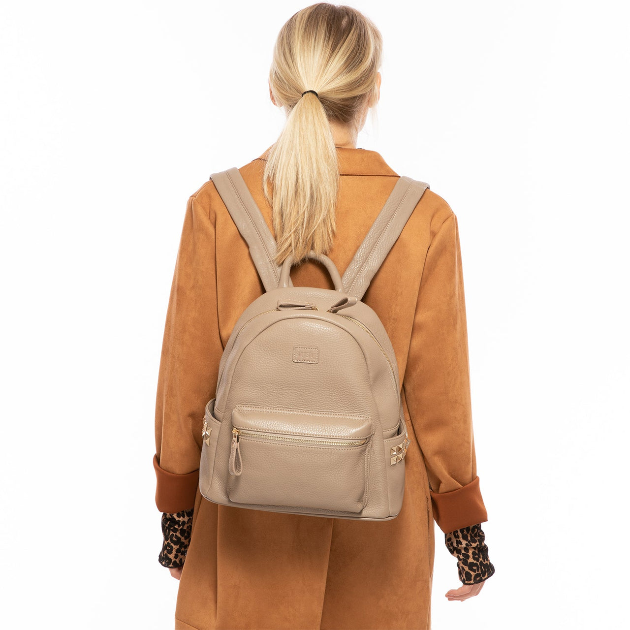 Diana Cement Leather Backpack Purse -