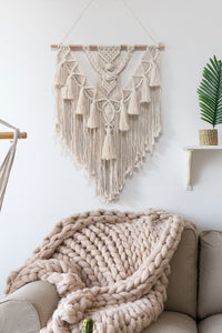 Thumbnail for Macrame Fringe Wall Hanging Decor - T - 1 COLOR -