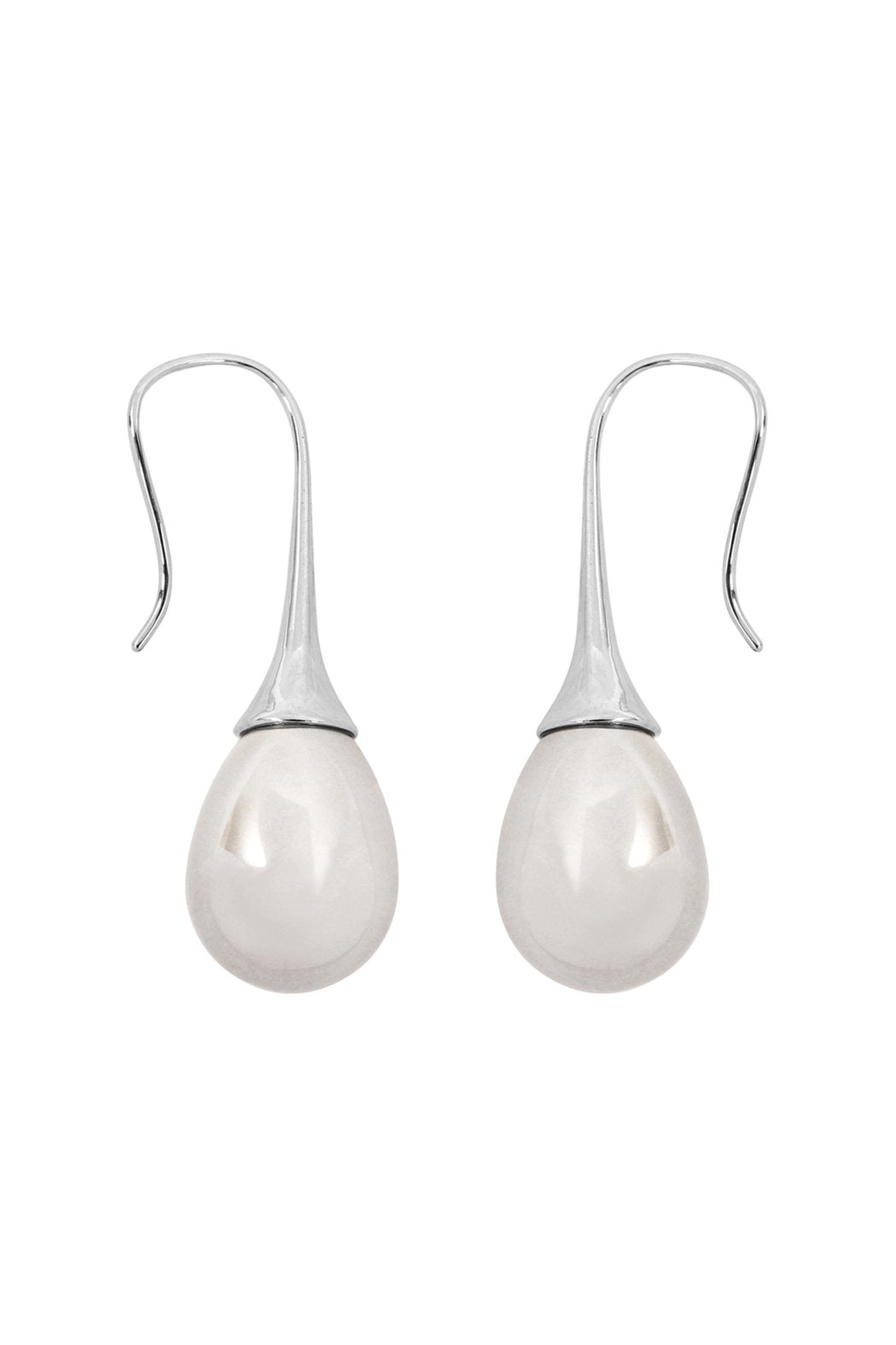 Teardrop Pearl Pull Trough Earrings - 4 COLORS -