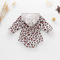 Thumbnail for Baby Leopard Print Drawstring Hooded Bodysuit - T - 5 SIZES - 1 COLOR -