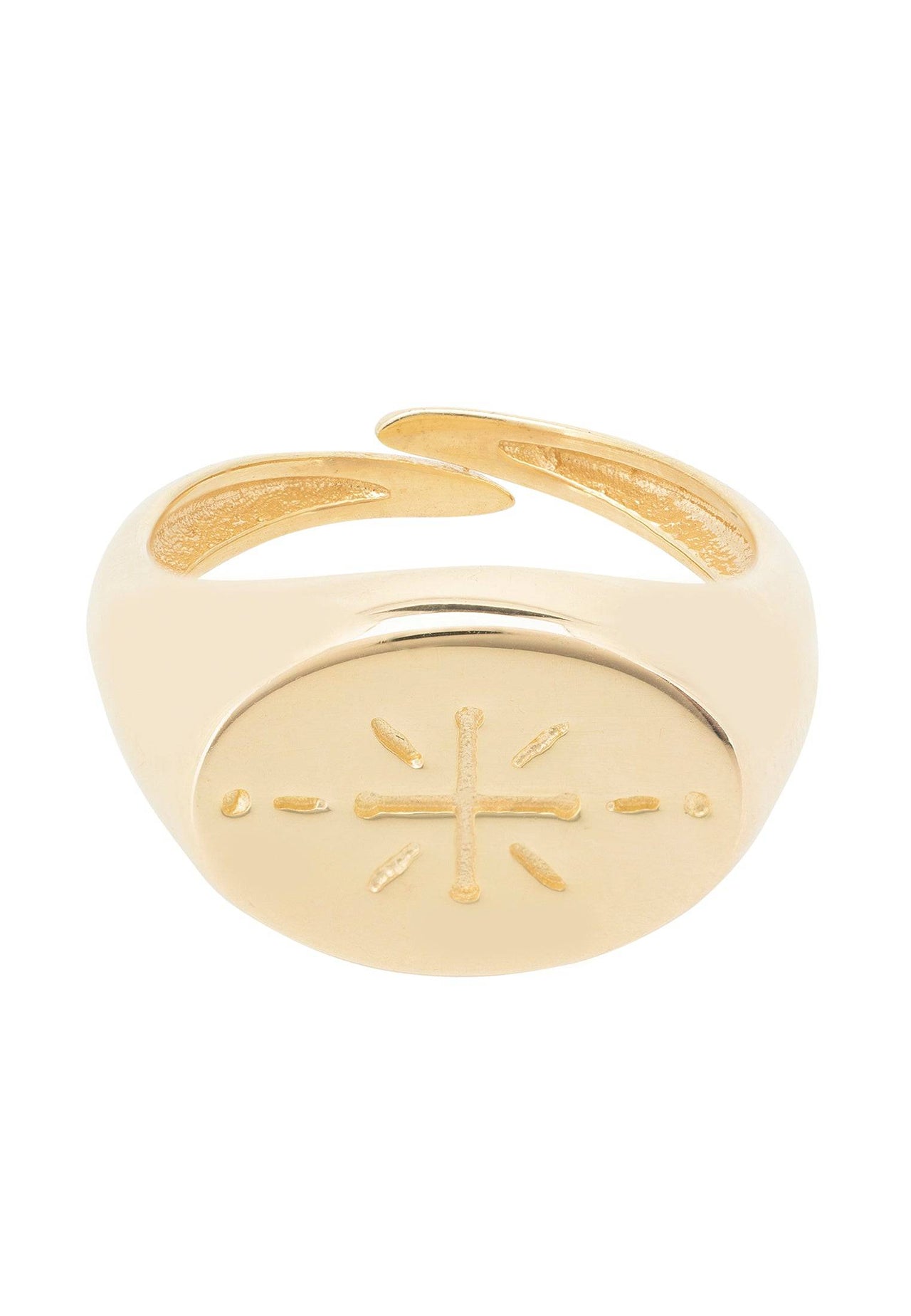 LATELITA - Signet Ring Star Burst Gold -