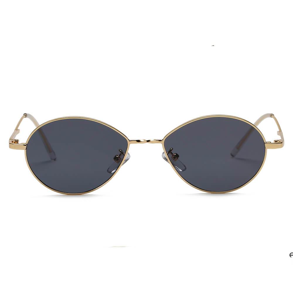 Hickory | S3009 - Small Retro Vintage Metal Round Sunglasses - 4 COLORS -