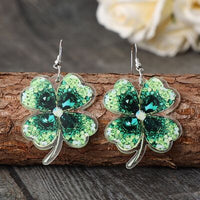 Thumbnail for Lucky Clover Acrylic Dangle Earrings - T - 1 COLOR -