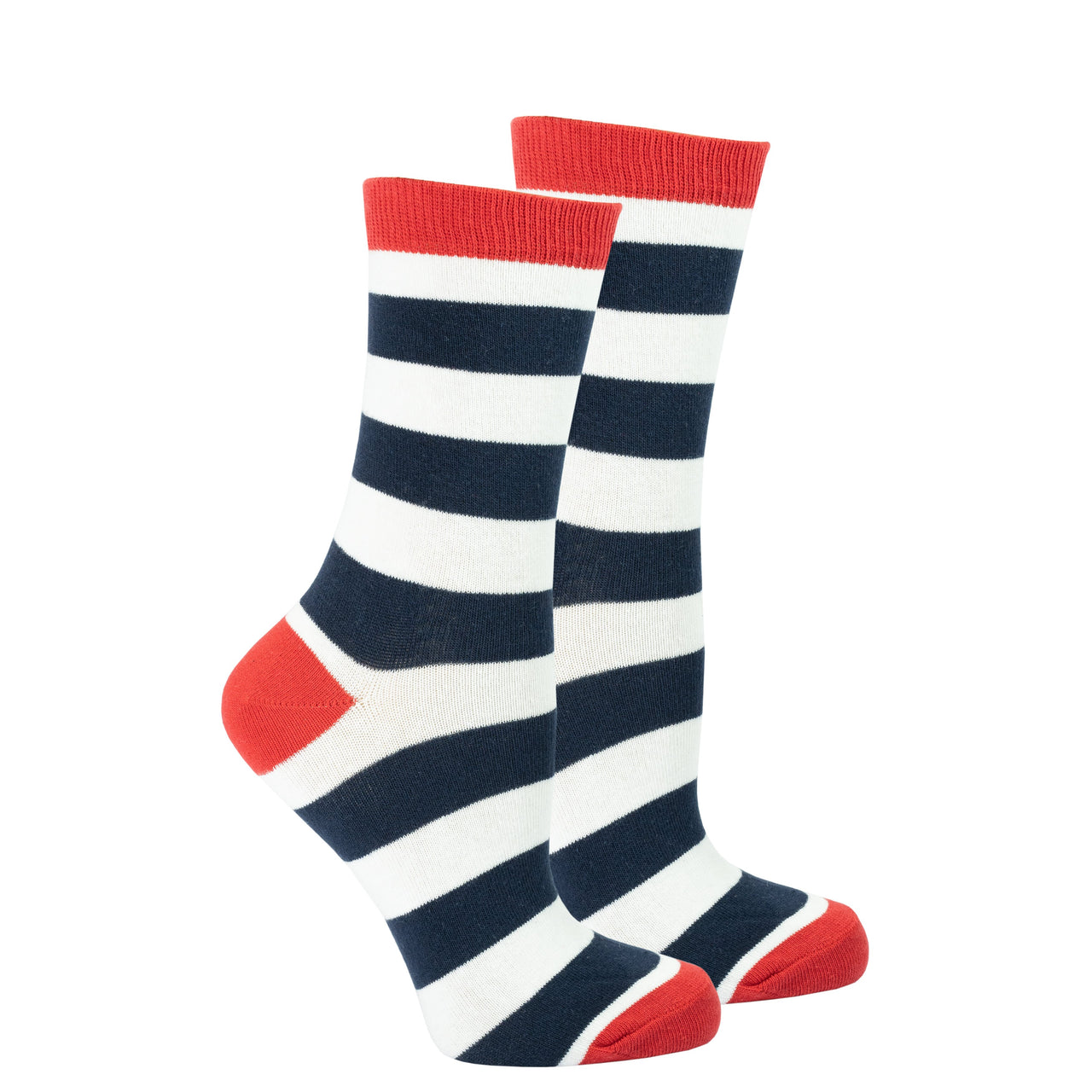 Women's Navy-White Stripes Socks - 1 COLOR -