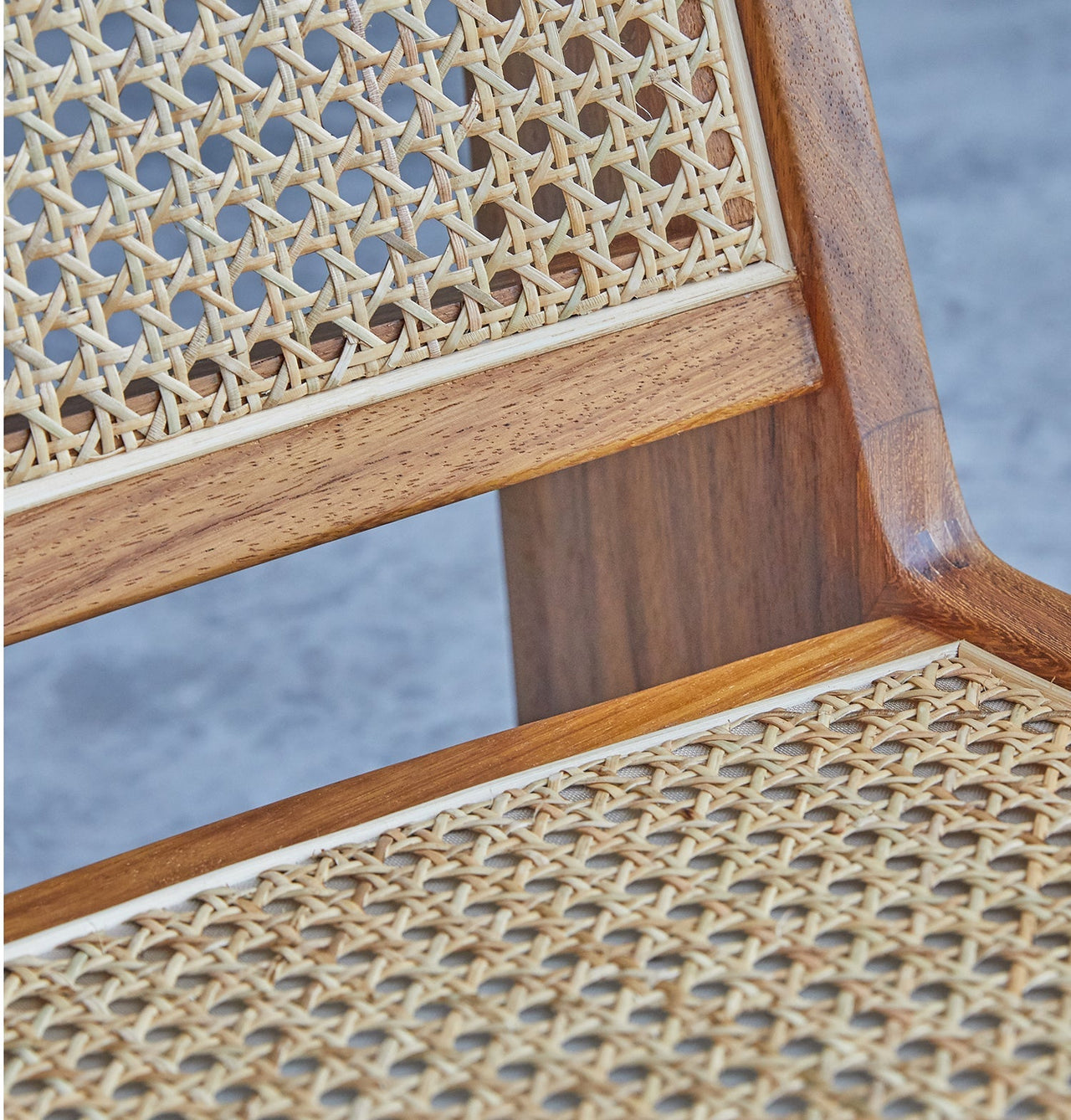 GFURN - Amandine Lounge Chair - Wood & Natural Rattan -