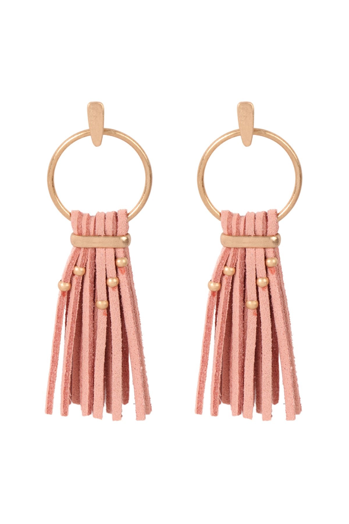 Suede Tassel Post Earrings - 6 COLORS -