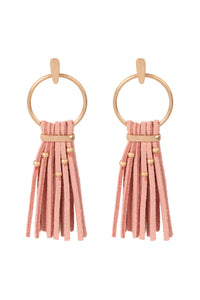 Thumbnail for Suede Tassel Post Earrings - 6 COLORS -