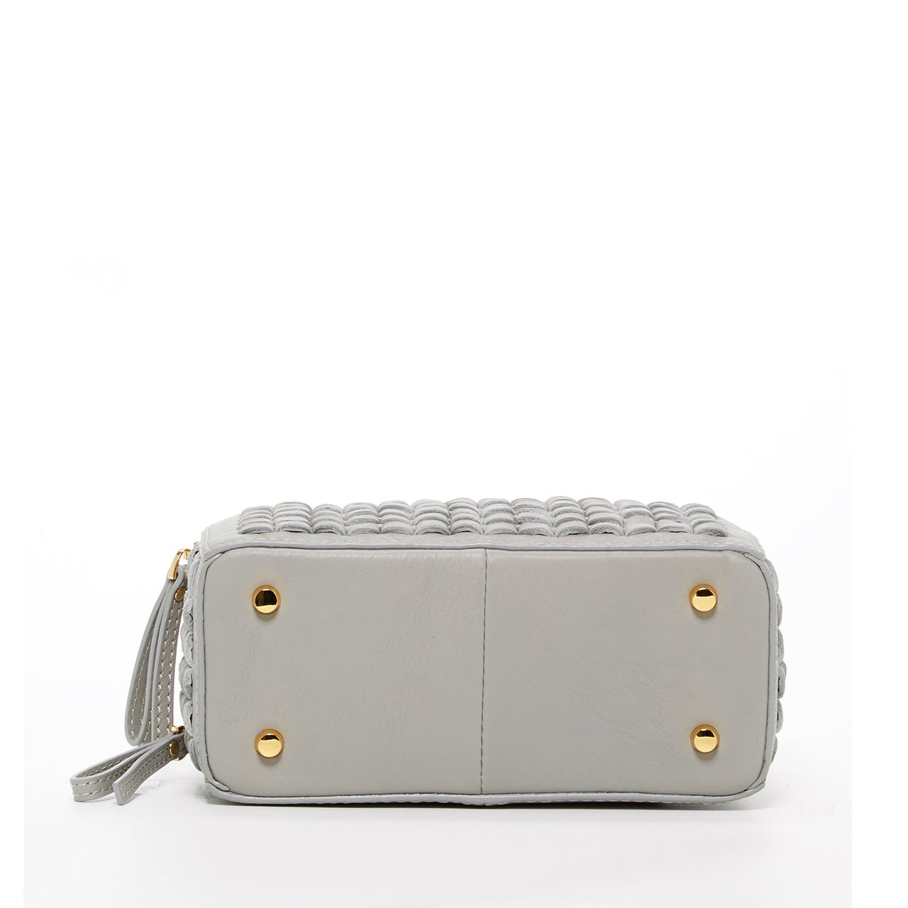 Kayla Light Gray Weave Leather Crossbody Purse -