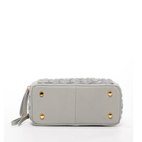 Thumbnail for Kayla Light Gray Weave Leather Crossbody Purse -