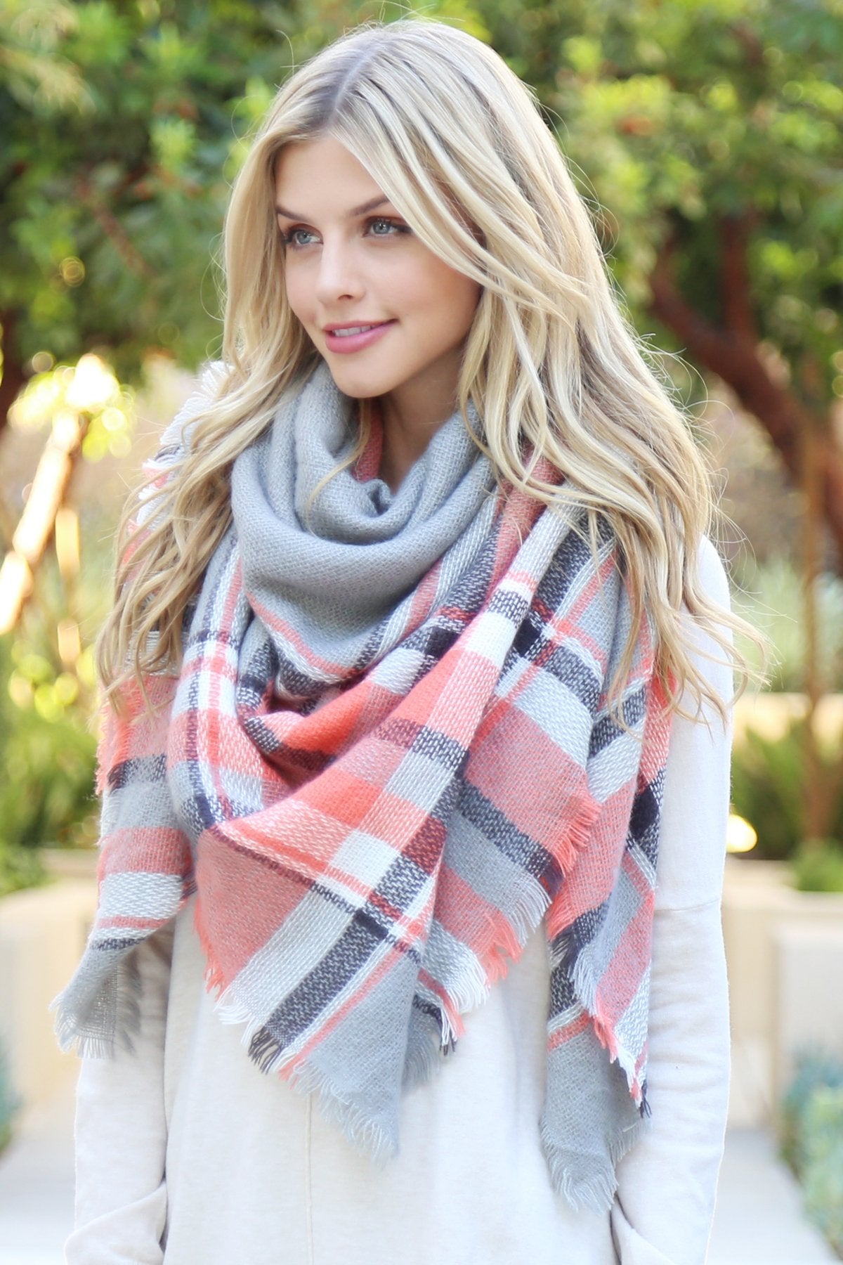 Riah Fashion - Blanket Fringed Scarf -