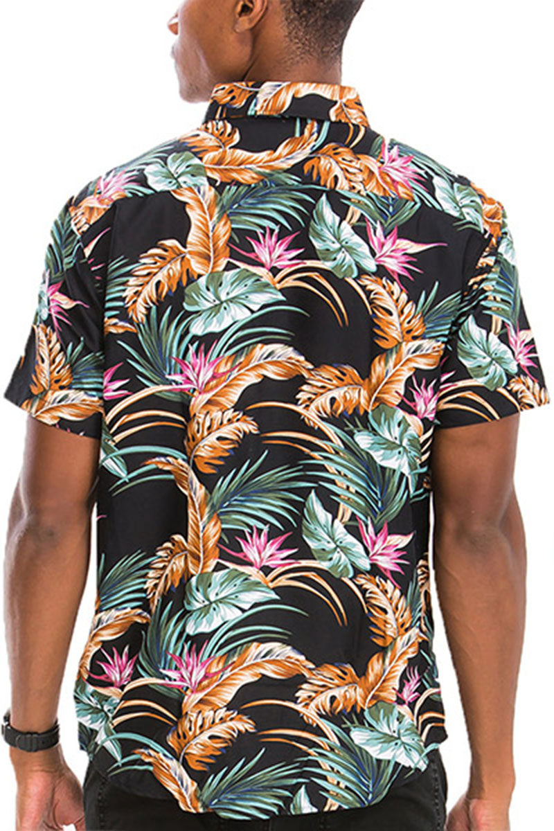 WEIV - Digital Print Hawaiian Short Sleeve Shirt -