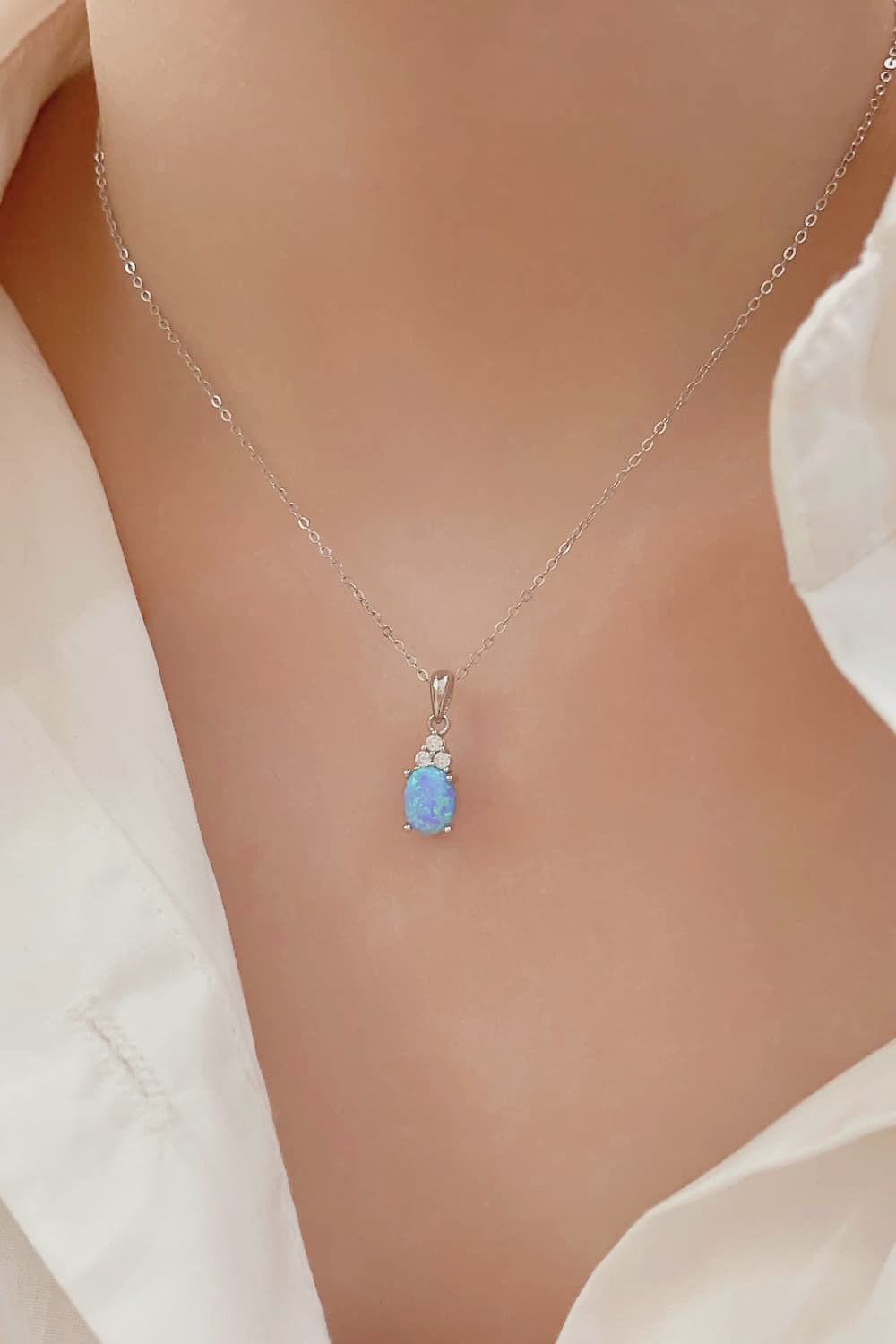 Find Your Center Opal Pendant Necklace - T - 2 COLORS -