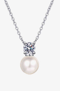 Thumbnail for 925 Sterling Silver Freshwater Pearl Moissanite Necklace