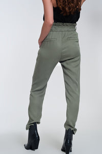 Thumbnail for Q2 - Pants With Tie Waist in Green - 1 COLOR -