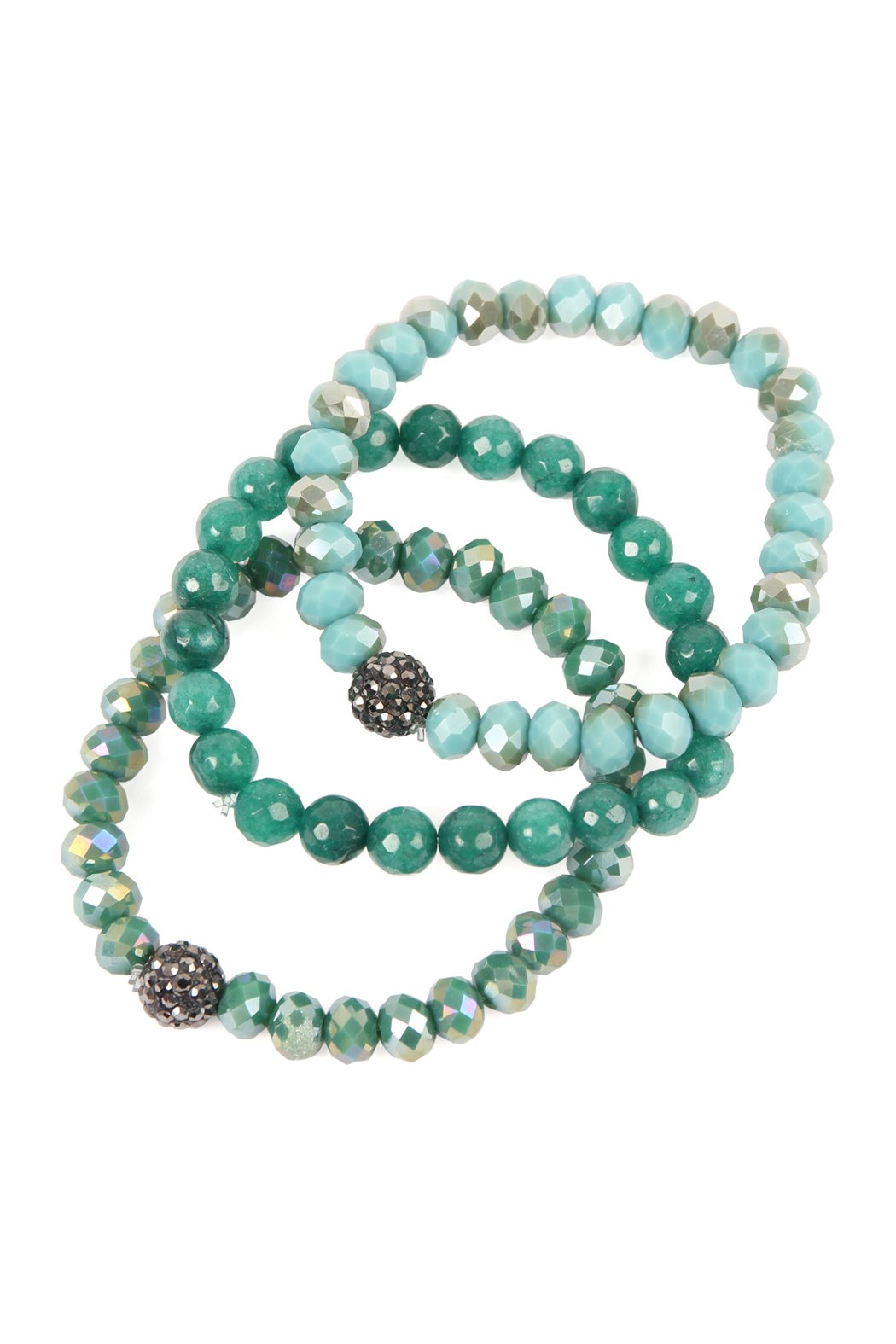 Glass and Natural Stone Bracelet Set - 9 COLORS -