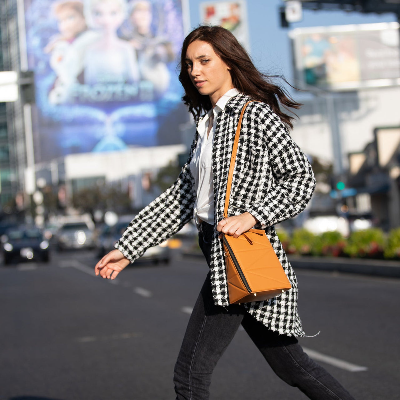 Heidi Dark Orange Leather Backpack Purse -