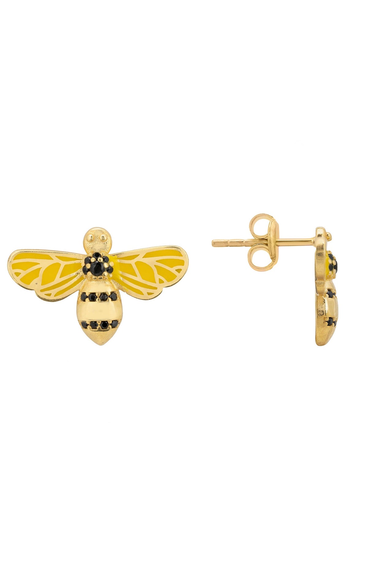 LATELITA - Enamel Bee Stud Earring Gold -