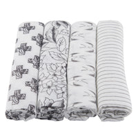 Thumbnail for Newcastle - Monochrome Bamboo Muslin Swaddle 4PK -