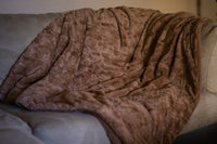 Thumbnail for Luxury Solid Cinnamon Mocha Brown Faux Fur With Sherpa Backside Soft Warm Fleece Throw Blanket - 2 SIZES -