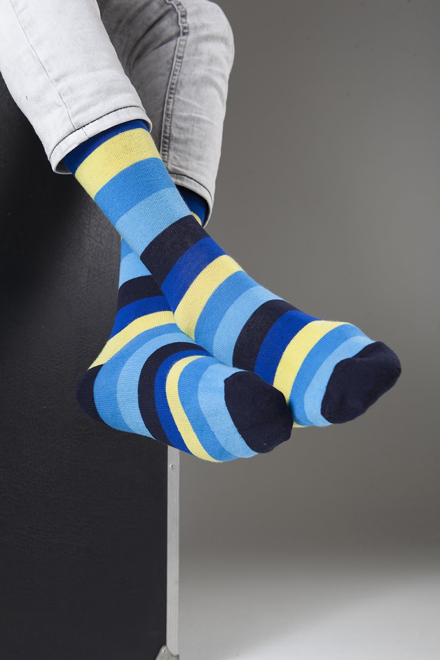 Men's Bluebird Stripe Socks - 1 COLOR -