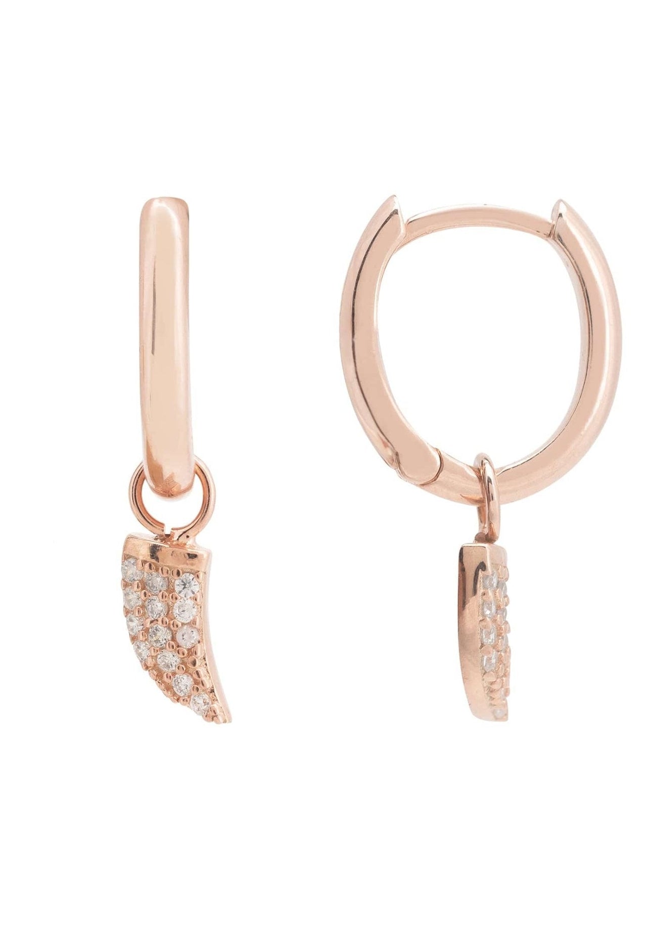 LATELITA - Tusk Huggie Hoop Earrings Rosegold -