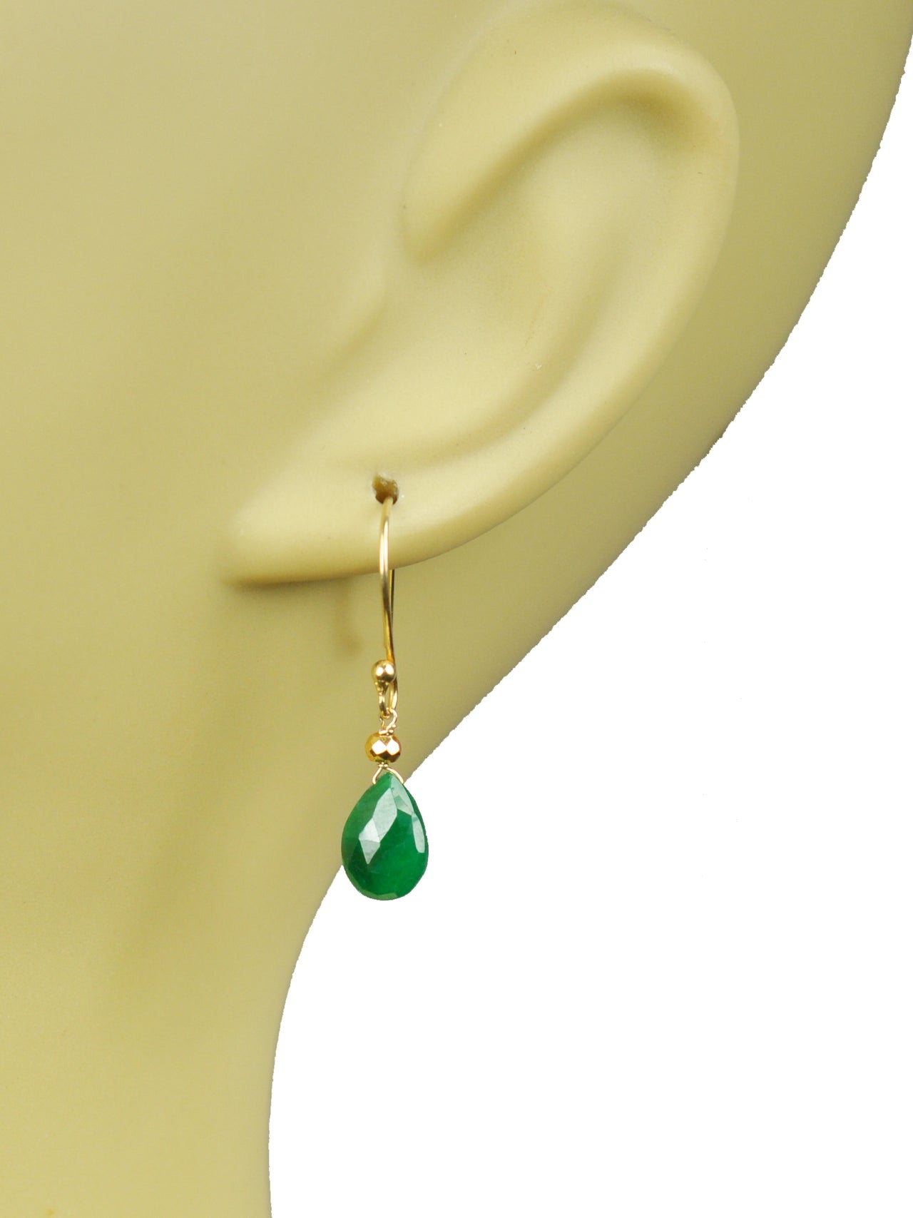 Gena Myint - Emerald Drop Vermeil Earrings -