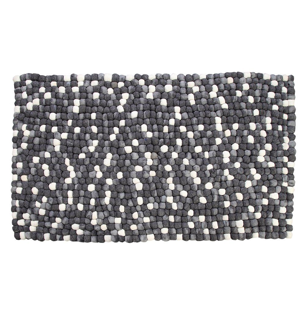 GFURN - Amala - Handmade Wool Felt Pebble Rug - Grey - 2 SIZES -