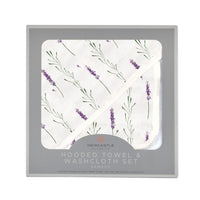 Thumbnail for Lavender Stems Bamboo Hooded Towel and Washcloth Set - 1 COLOR -