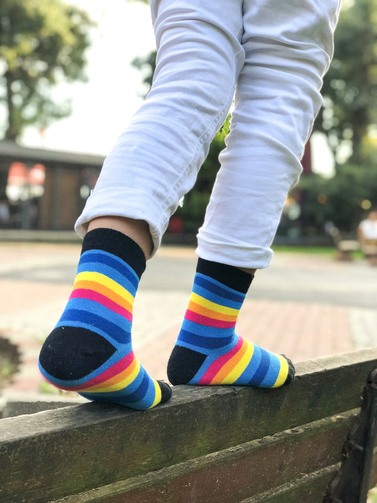 Kids Rainbow Stripe Socks - 1 COLOR