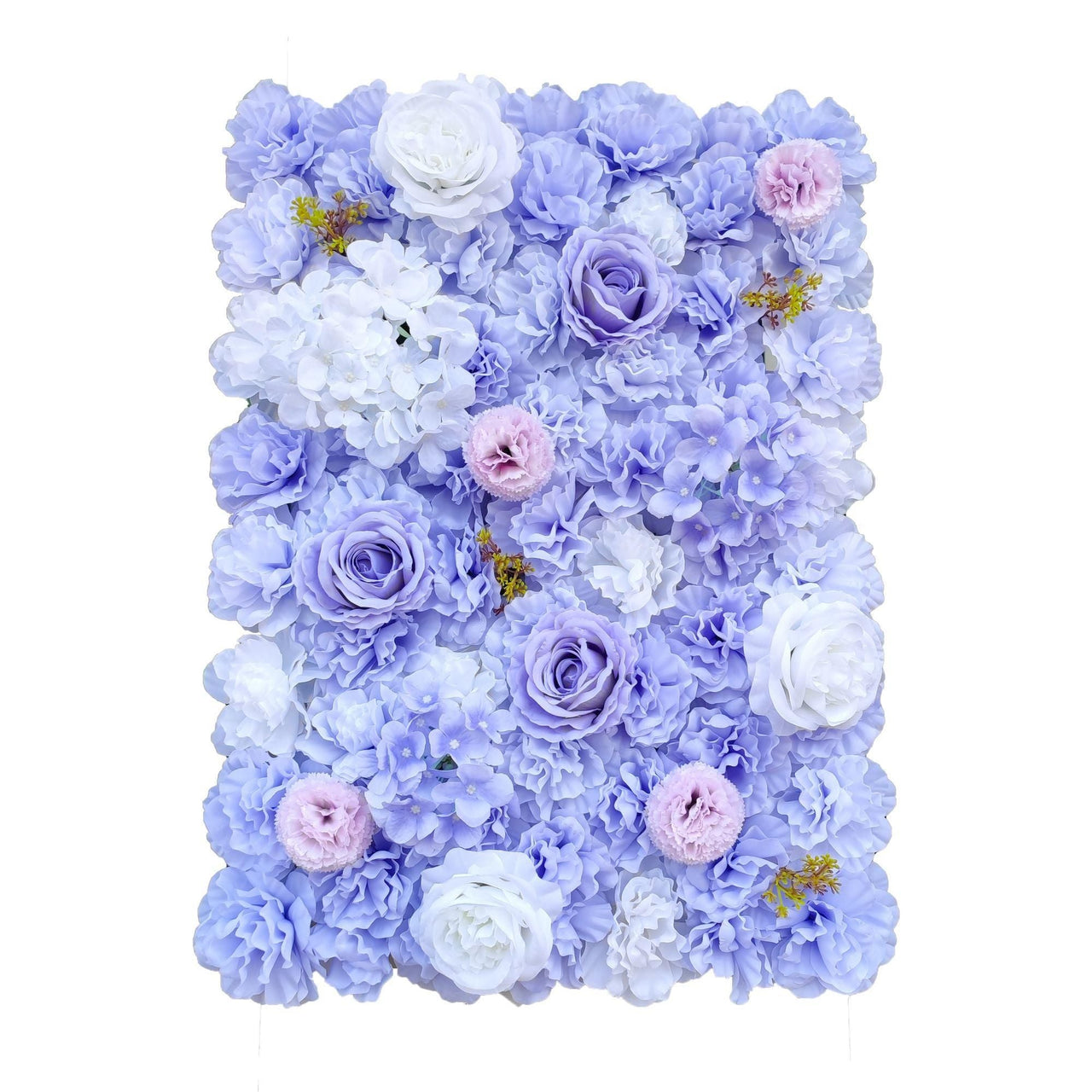 Artificial Flower Wall Backdrop Panel 40cm X 60cm Mixed Lilac Flowers -