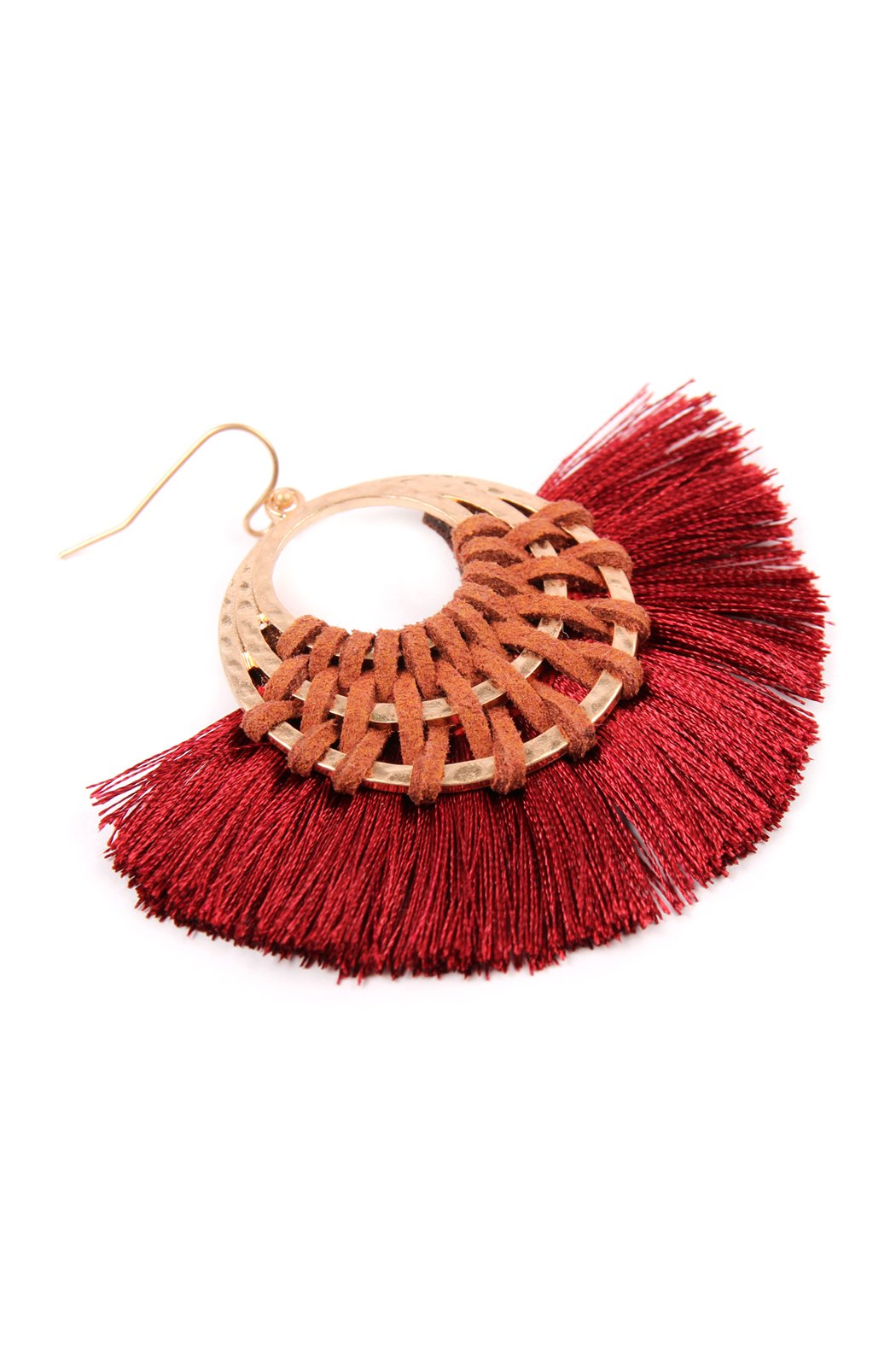 Riah Fashion - Classic Fan Tassel Earrings - 7 COLORS -